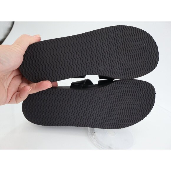 Steven Steve Madden Faun Sandals Womens 11 Black Strappy Wedge Comfy Vegan - Picture 10 of 14